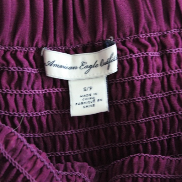 AMERICAN EAGLE PURPLE FLORAL RUFFLE DRESS - Picture 6 of 6